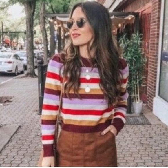 Wayf Emma Stripe Long Sleeve Sweater Small - Picture 2 of 9